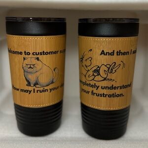 20 oz Leatherette Bamboo Tumbler
